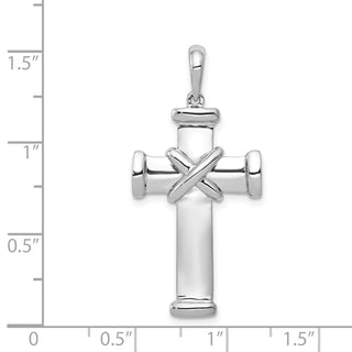 14k White Gold Latin Cross Pendant K1186