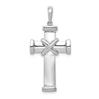 14k White Gold Latin Cross Pendant K1186