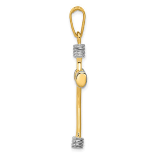 14k Yellow Gold w/Rhodium Fancy Cross Pendant