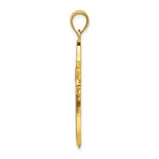 14k Yellow Gold Enameled Latin Cross Pendant