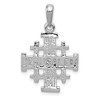 14k White Gold Jerusalem Cross Pendant K1230