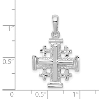 14k White Gold Jerusalem Cross Pendant K1230