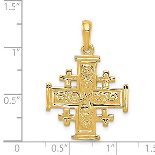 14k Yellow Gold Jerusalem Cross Pendant K1232