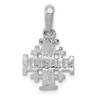14k White Gold Jerusalem Cross Pendant
