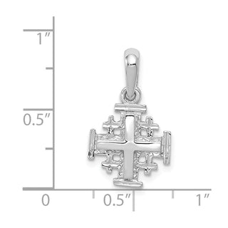 14k White Gold Jerusalem Cross Pendant