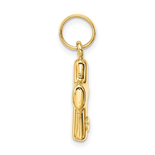 14K Yellow Gold Puffed Cross Charm