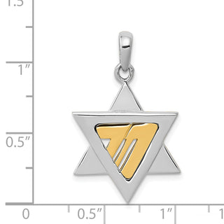 14k Yellow and White Gold Star Of David Pendant K1270