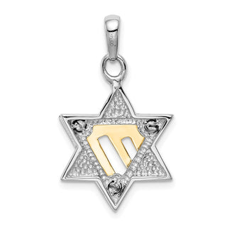 14k Yellow and White Gold Star Of David Pendant K1272