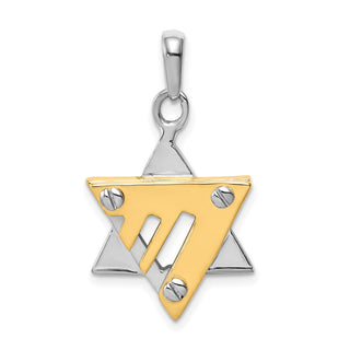 14k Yellow and White Gold Star Of David Pendant K1272