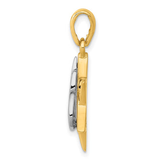 14k Yellow and White Gold Star Of David Pendant K1275