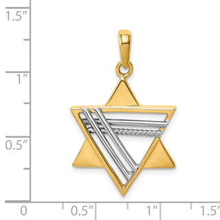 14k Yellow and White Gold Star Of David Pendant K1286