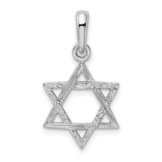 14k White Gold Star Of David Pendant K1288
