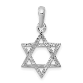 14k White Gold Star Of David Pendant K1288