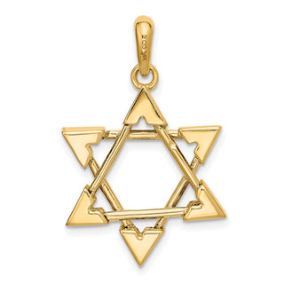 14k Yellow and White Gold Star Of David Pendant K1289
