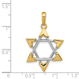 14k Yellow and White Gold Star Of David Pendant K1289