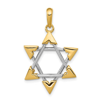 14k Yellow and White Gold Star Of David Pendant K1289