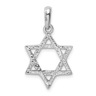 14k White Gold Star Of David Pendant K1293