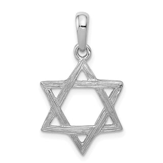 14k White Gold Star Of David Pendant K1293