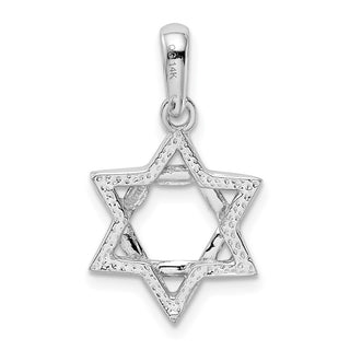 14k White Gold Star Of David Pendant K1295