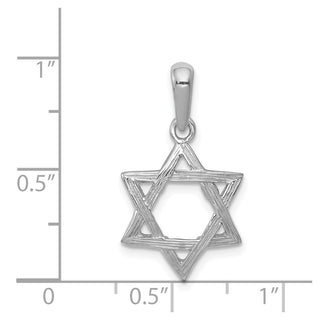 14k White Gold Star Of David Pendant K1295