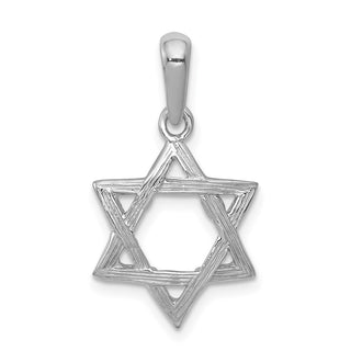 14k White Gold Star Of David Pendant K1295