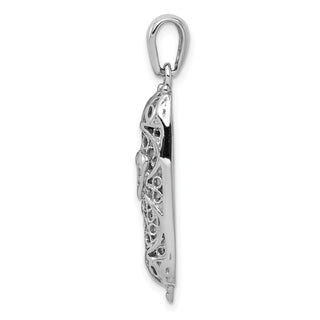 14k White Gold Mezuzah Pendant