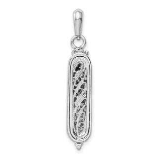 14k White Gold Mezuzah Pendant
