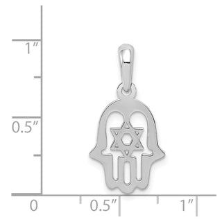 14K White Gold Star Of David Chamseh Pendant