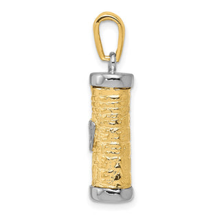 14k Yellow and White Gold Mezuzah Pendant K1312