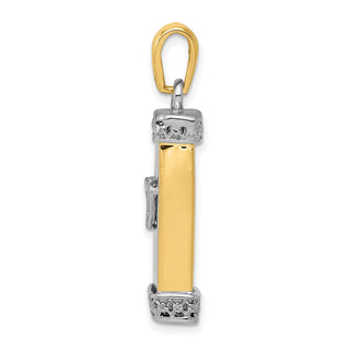 14k Yellow and White Gold Mezuzah Pendant K1314