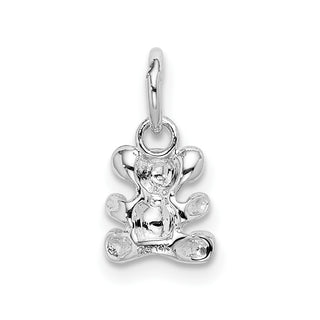14K White Gold Teddy Bear Charm