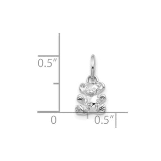 14K White Gold Teddy Bear Charm
