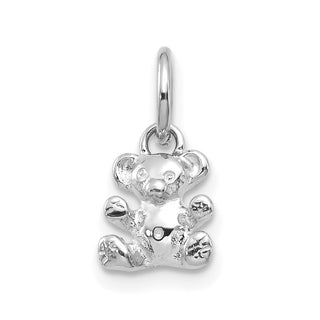 14K White Gold Teddy Bear Charm