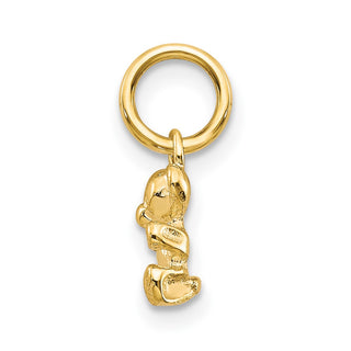 14k Yellow Gold Polished Teddy Bear Charm