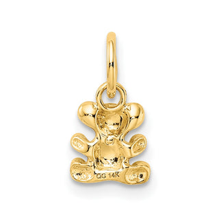 14k Yellow Gold Polished Teddy Bear Charm