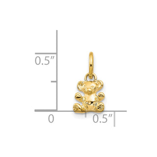 14k Yellow Gold Polished Teddy Bear Charm