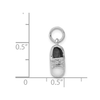 14k White Gold 3D Baby Shoe Charm