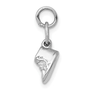14k White Gold 3D Moveable Baby Shoes Charm