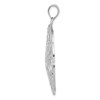 14k White Gold Diamond-cut Sphere Pendant