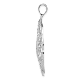14k White Gold Diamond-cut Sphere Pendant