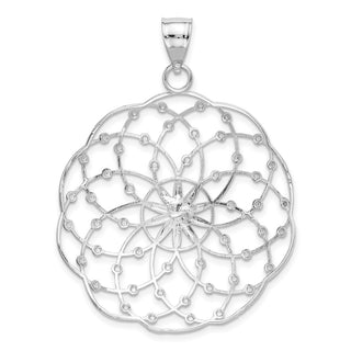 14k White Gold Diamond-cut Sphere Pendant