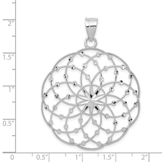14k White Gold Diamond-cut Sphere Pendant