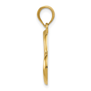 14k Yellow Gold Polished Dangling Heart Pendant