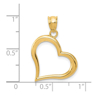 14k Yellow Gold Polished Dangling Heart Pendant
