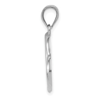 14K White Gold Polished Open Heart Pendant