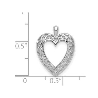 14k White Gold Cut-Out Heart Pendant K1631