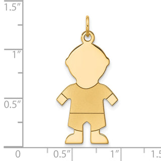 14k Yellow Gold Satin Boy Charm