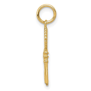 14k Yellow Gold Polished Key Pendant K1668