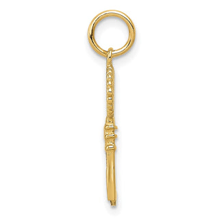 14k Yellow Gold Polished Key Charm K1668
