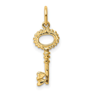 14k Yellow Gold Polished Key Charm K1668